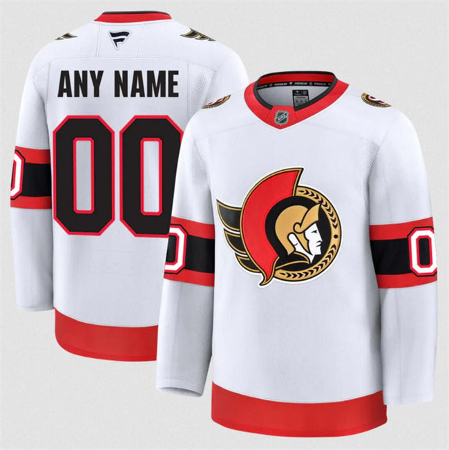 Men's Custom Ottawa Senators Jersey Name, Number 2025 Away White