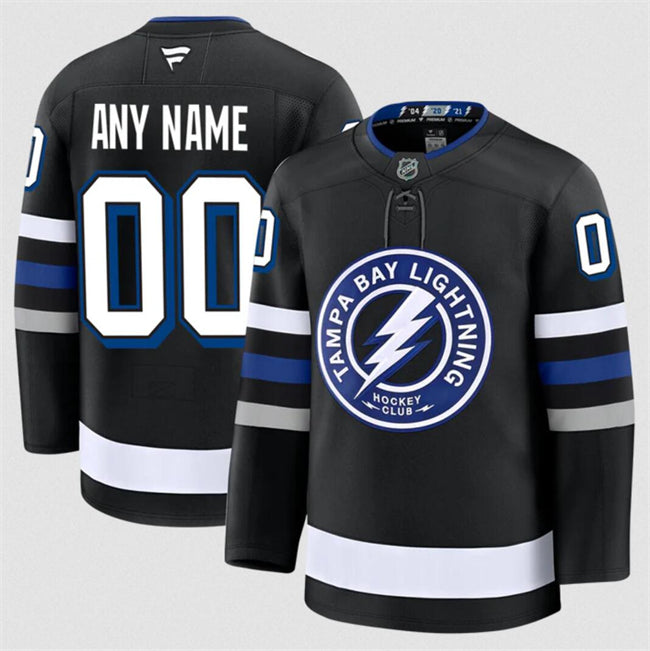 Men's Custom Tampa Bay Lightning Jersey Name, Number 2025 Alternate Black