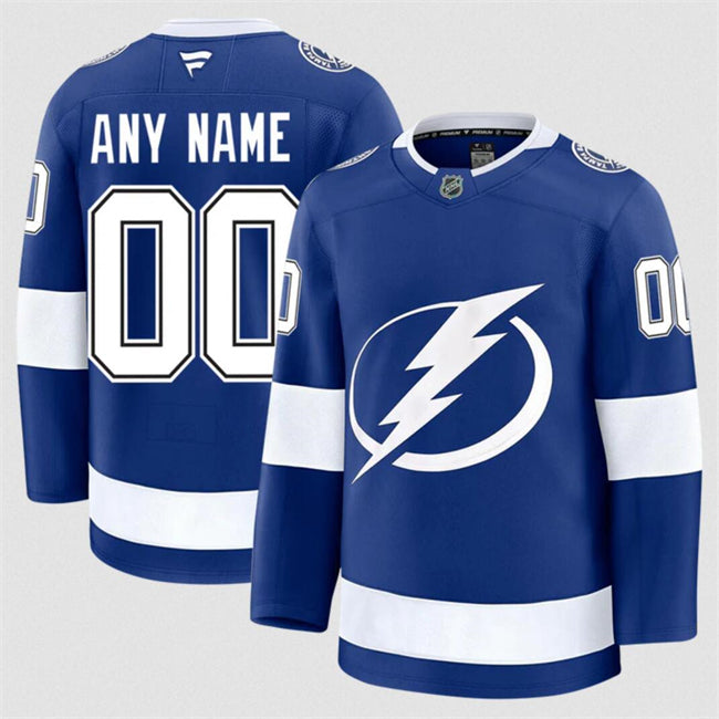 Men's Custom Tampa Bay Lightning Jersey Name, Number 2025 Home Blue