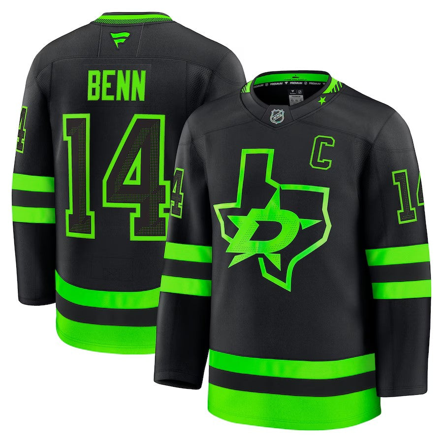 Men's Dallas Stars #14 Jamie Benn Alternate Premium Jersey Black