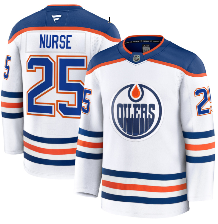 Men's Darnell Nurse Jersey #25 Edmonton Oilers 2025 Premium Away All Stitched