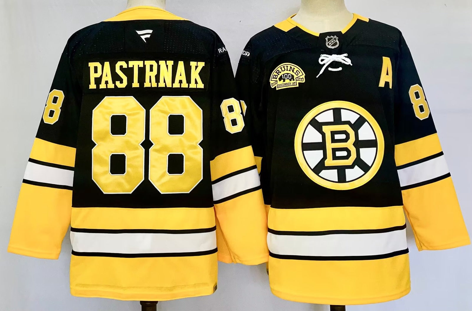 Men’s David Pastrnak Jersey #88 Boston Bruins 100th Anniversary Black Stitched