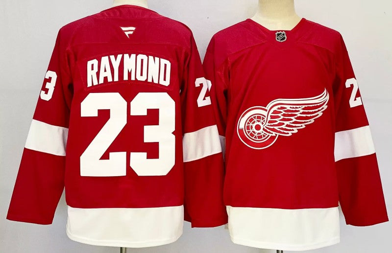 Men's Detroit Red Wings #23 Lucas Raymond Jersey Stitched