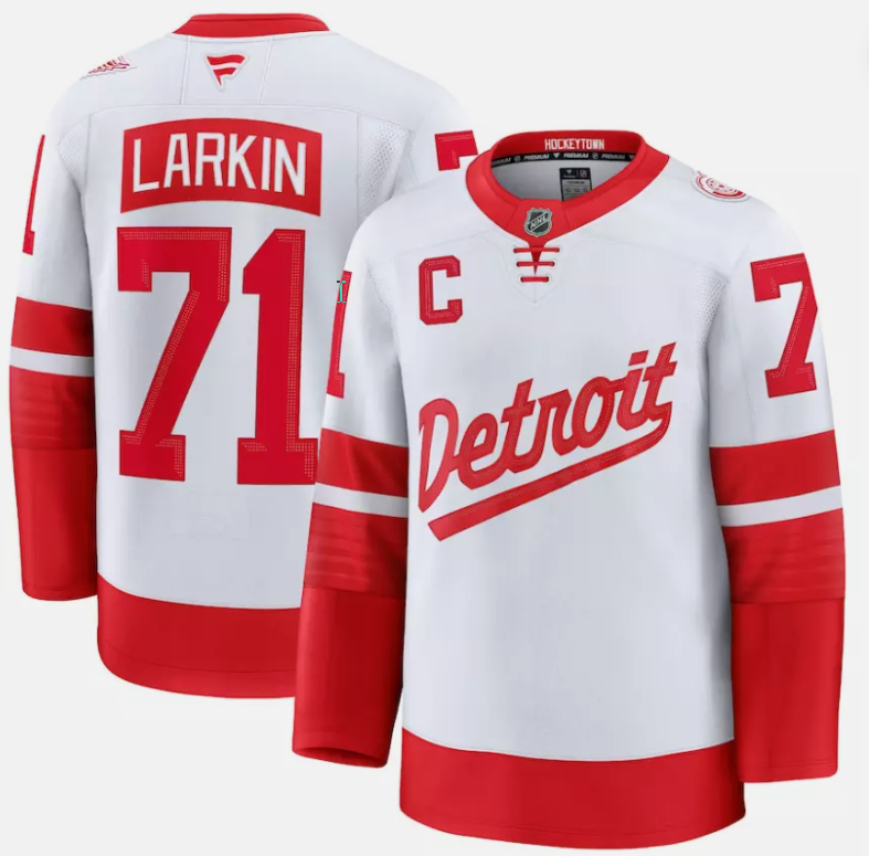Men's Dylan Larkin Jersey #71 Detroit Red Wings White 2025 Stadium Stitched