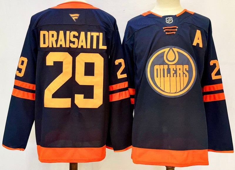 Men's Edmonton Oilers #29 Leon Draisaitl Jersey Stitched Orange