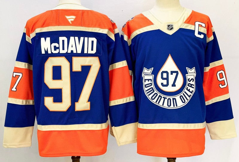 Men's Edmonton Oilers #97 Connor McDavid Jersey Stitched Blue