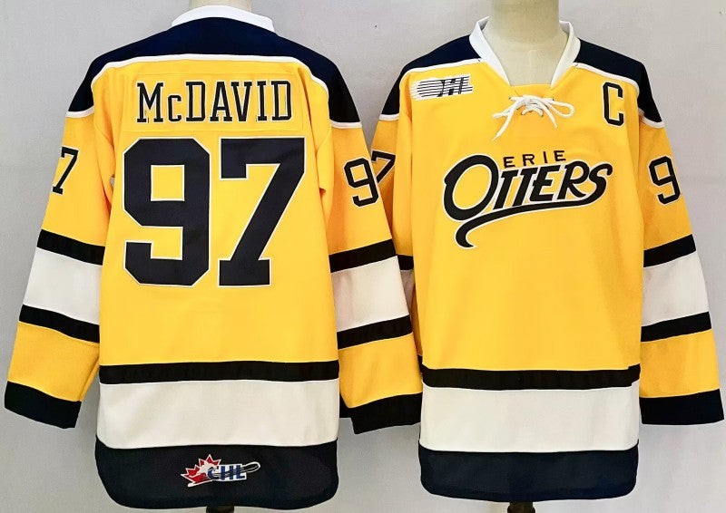 Men's Edmonton Oilers #97 Connor McDavid Jersey Yellow