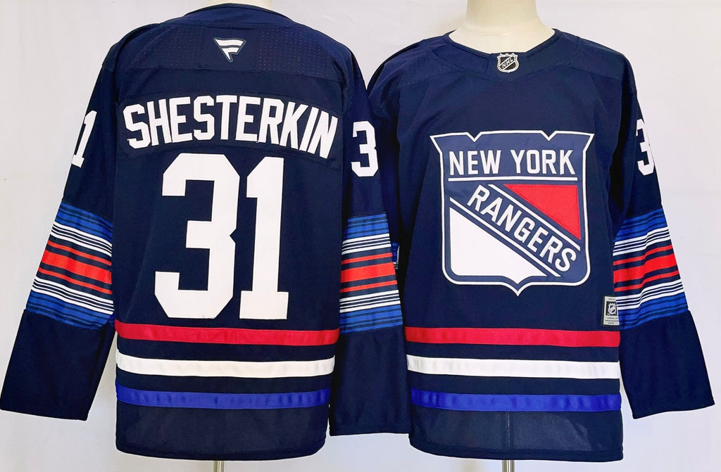Men’s Igor Shesterkin Jersey #31 New York Rangers Navy Alternate Stitched