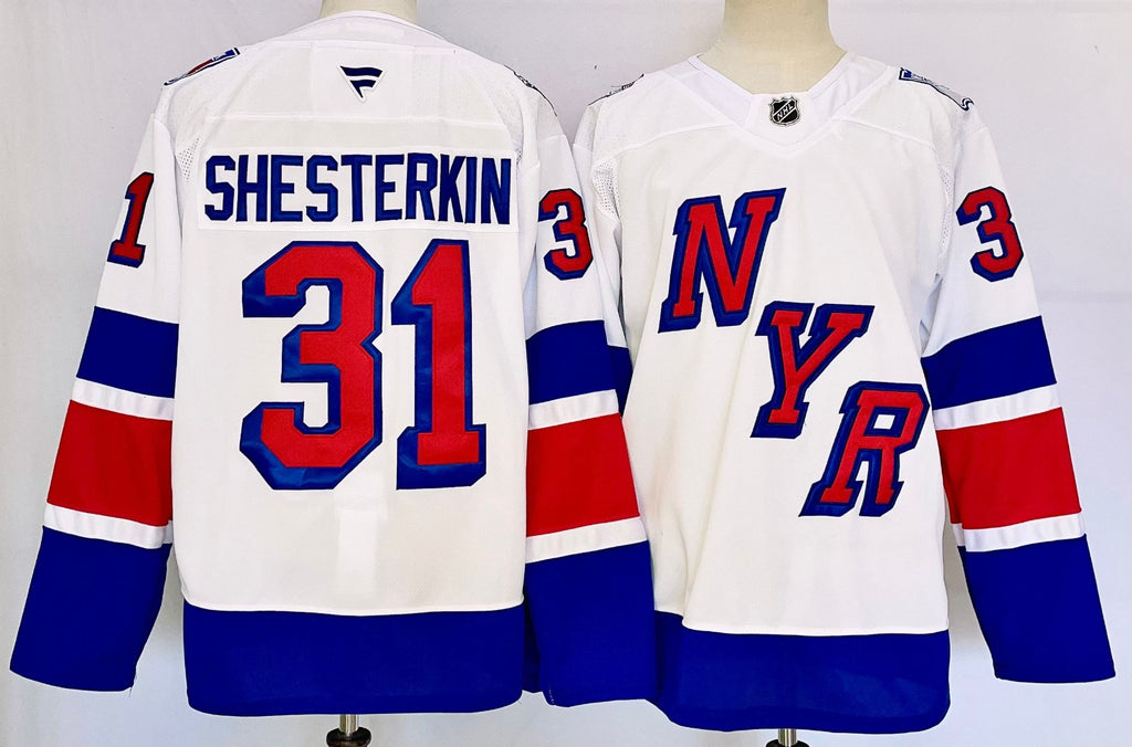 Men’s Igor Shesterkin Jersey #31 New York Rangers White Alternate Stitched