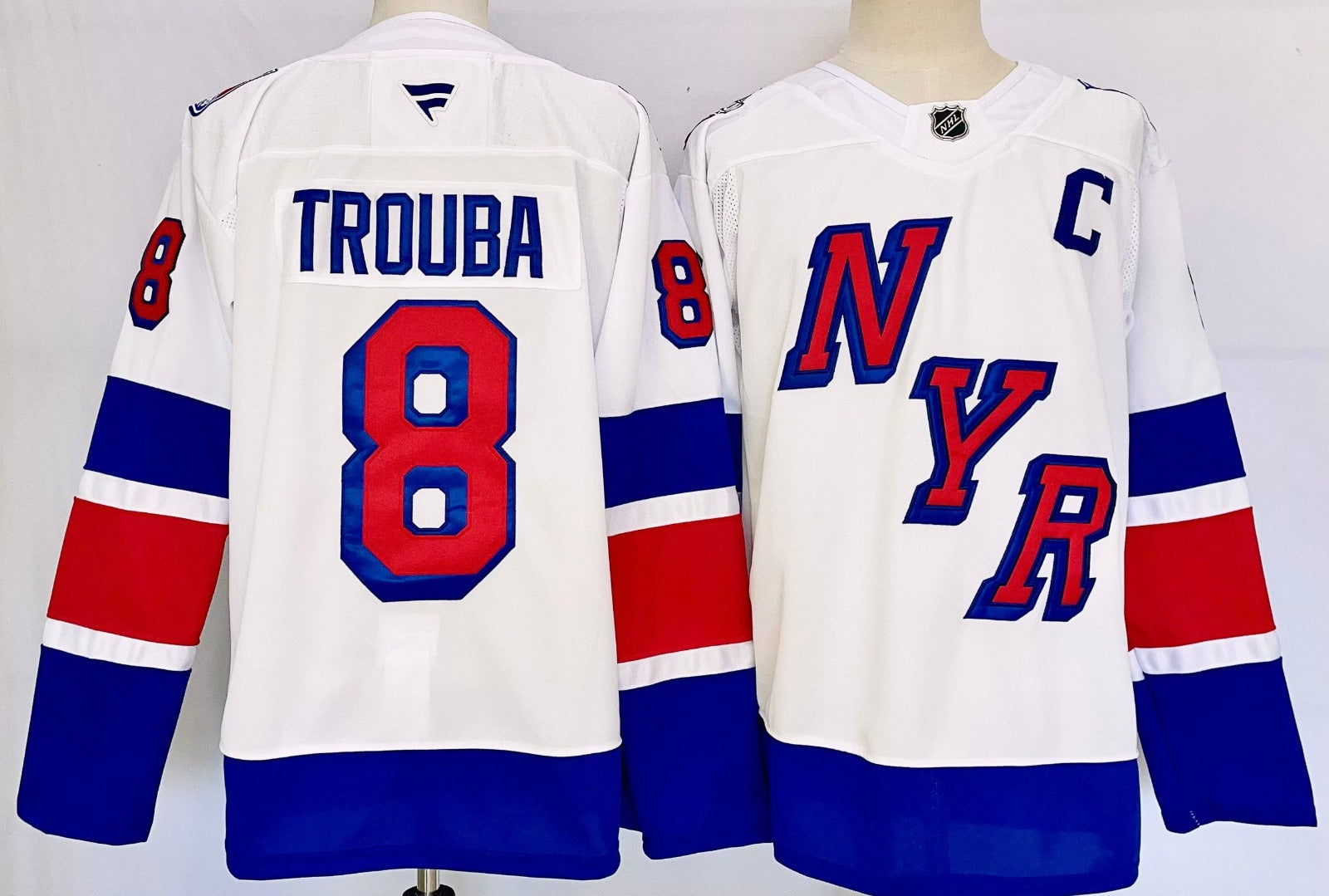 Men’s Jacob Trouba Jersey #8 New York Rangers White Alternate All Stitched