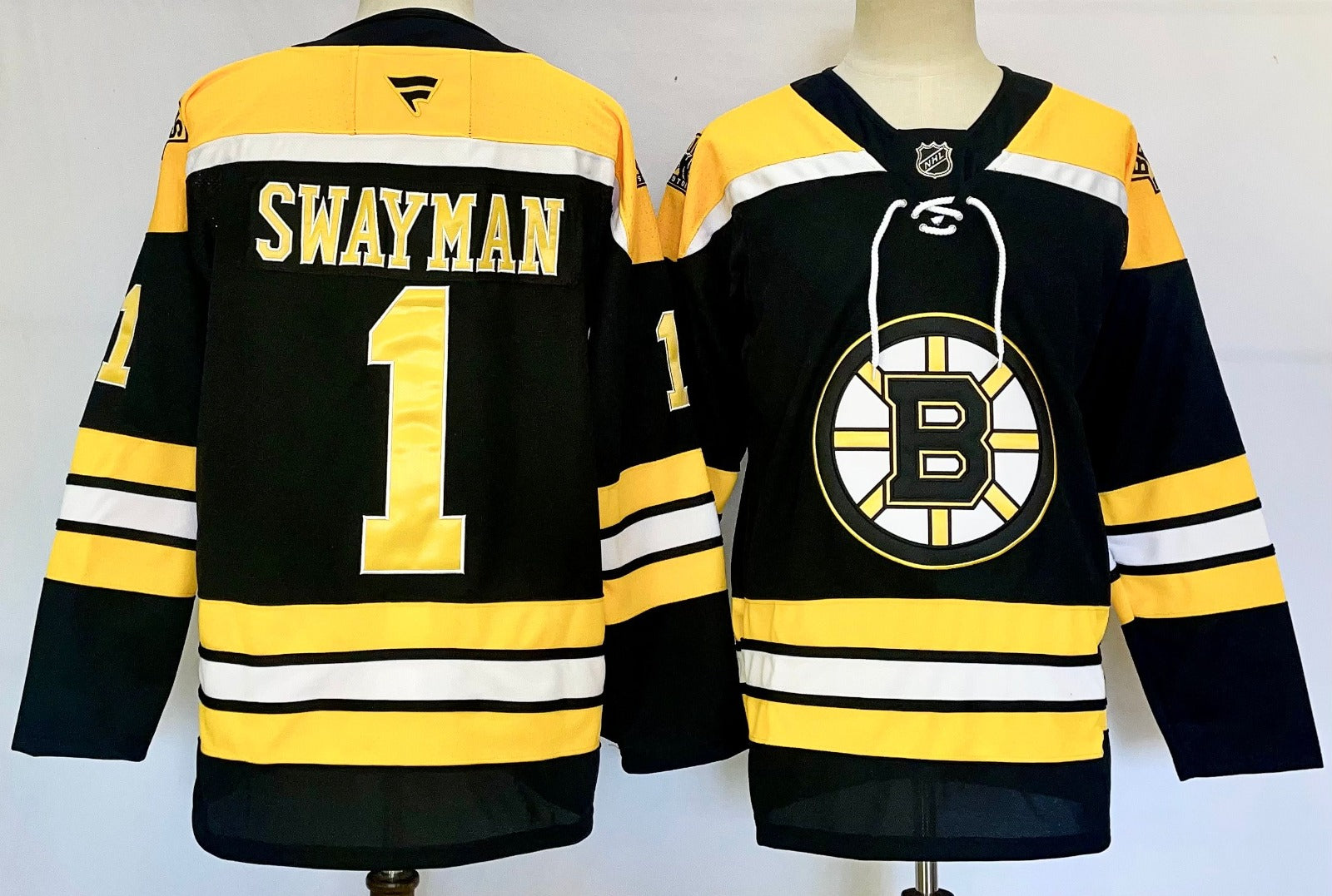 Men’s Jeremy Swayman Jersey #1 Boston Bruins Home Breakaway Black Stitched