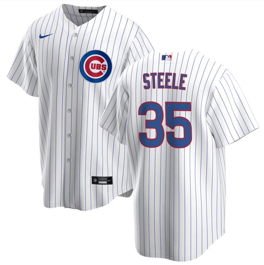 Men's Justin Steele Royal Alternate FlexBase Player Stitched Jersey #35