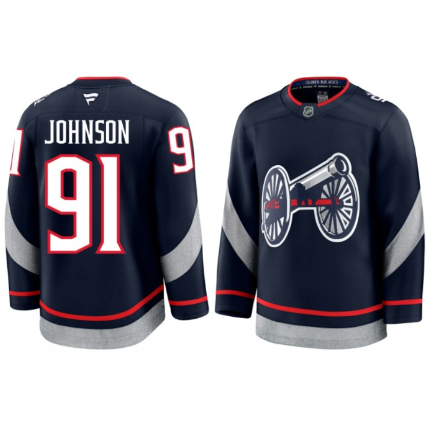 Men's Kent Johnson Jersey #91 Columbus Blue Jackets 2025 Stadium Series