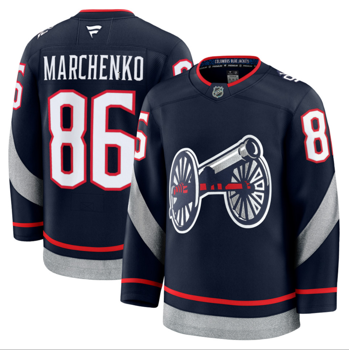 Men's Kirill Marchenko Jersey #86 Columbus Blue Jackets 2025 Stadium Series