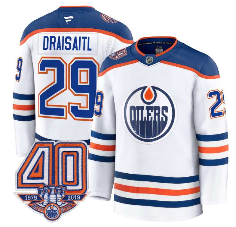 Men's Leon Draisaitl Jersey #29 Edmonton Oilers 40th Anniversary Stitched Away