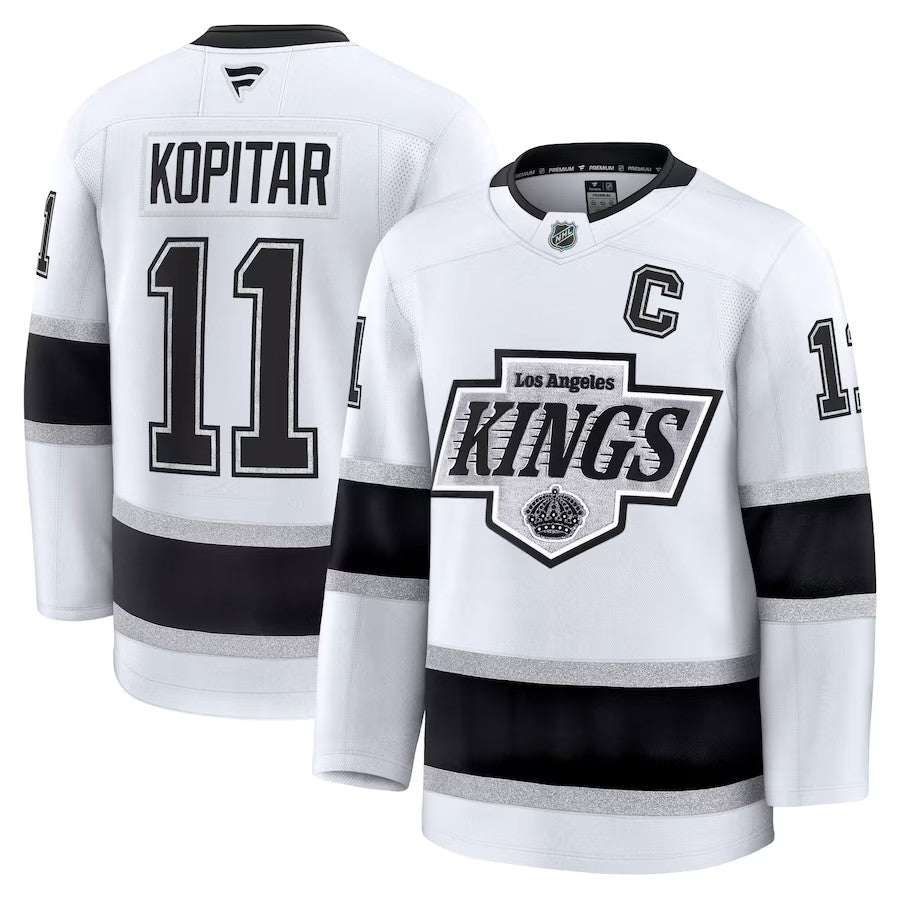 Men's Los Angeles Kings #11 Anze Kopitar Away Premium Jersey White