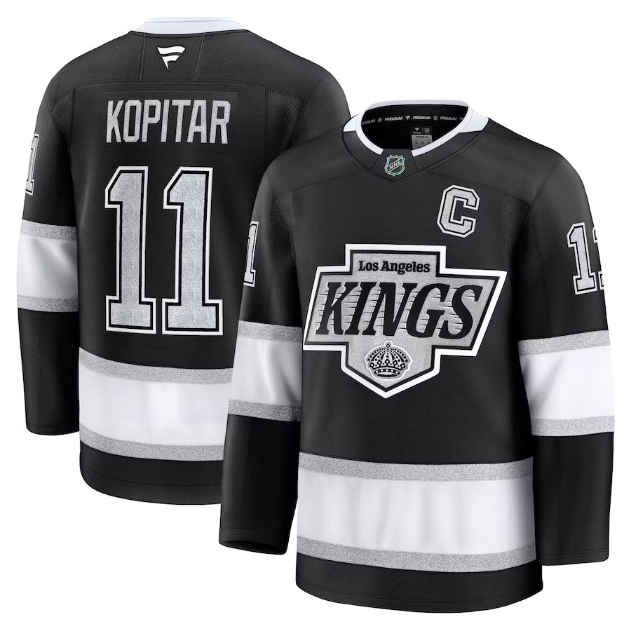 Men's Los Angeles Kings #11 Anze Kopitar Home Premium Jersey Black