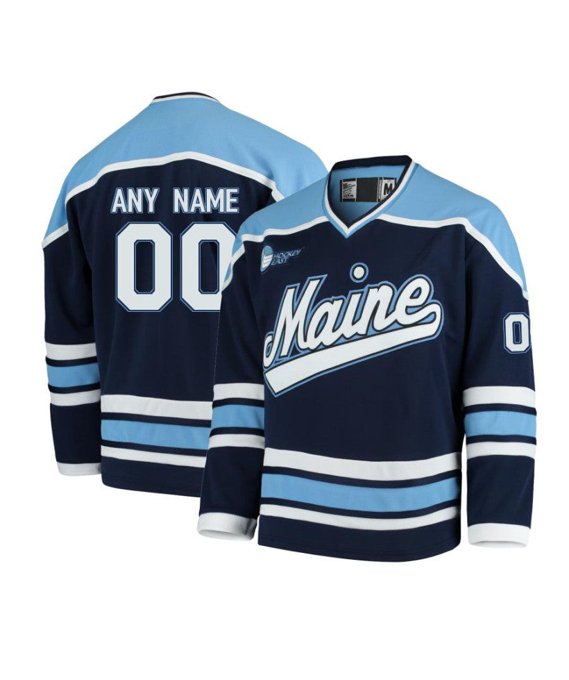 Men's Maine Black Bears Custom Navy Hockey Jersey