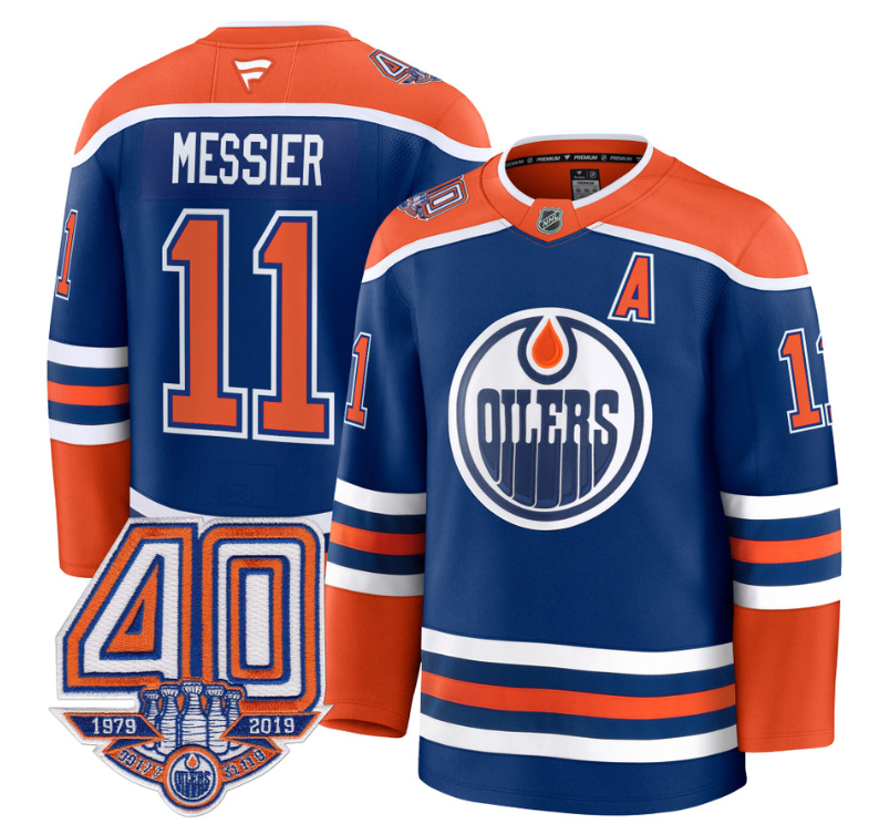 Men's Mark Messier Jersey #11 Edmonton Oilers 40th Anniversary Stitched Home