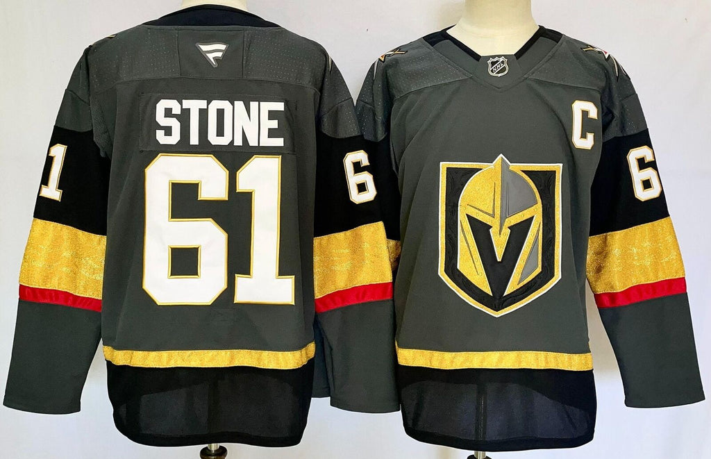 Men’s Mark Stone Jersey #61 Vegas Golden Knights Grey All Stitched