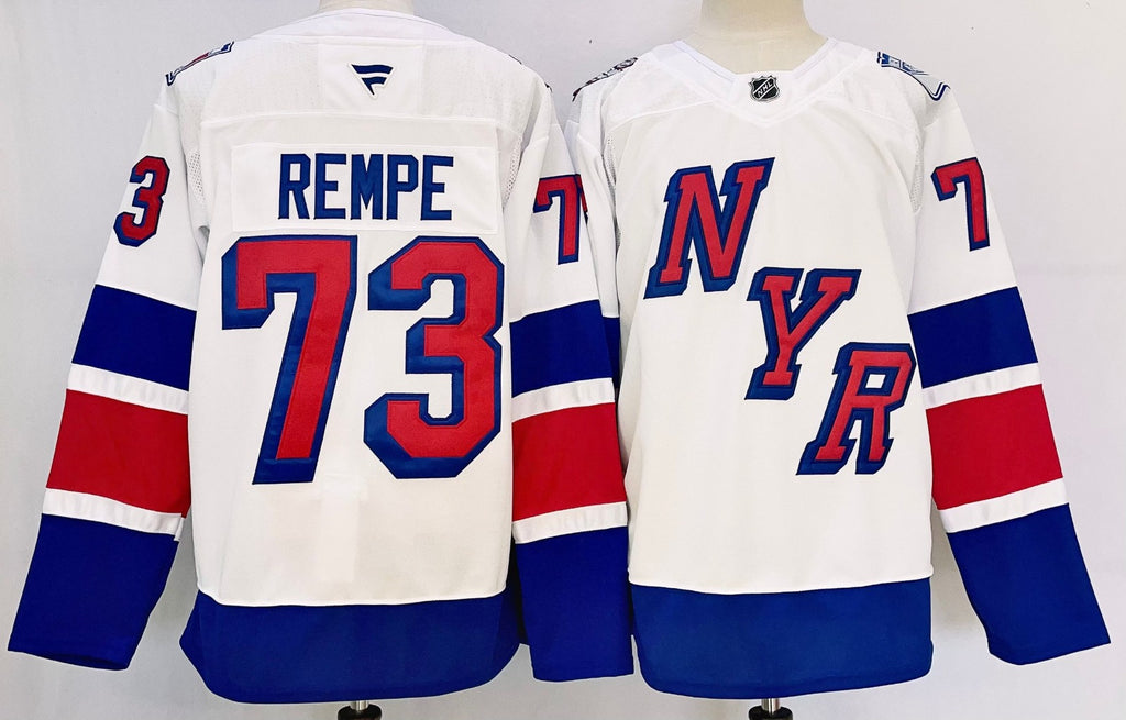 Men’s Matt Rempe Jersey #73 New York Rangers White Alternate Stitched