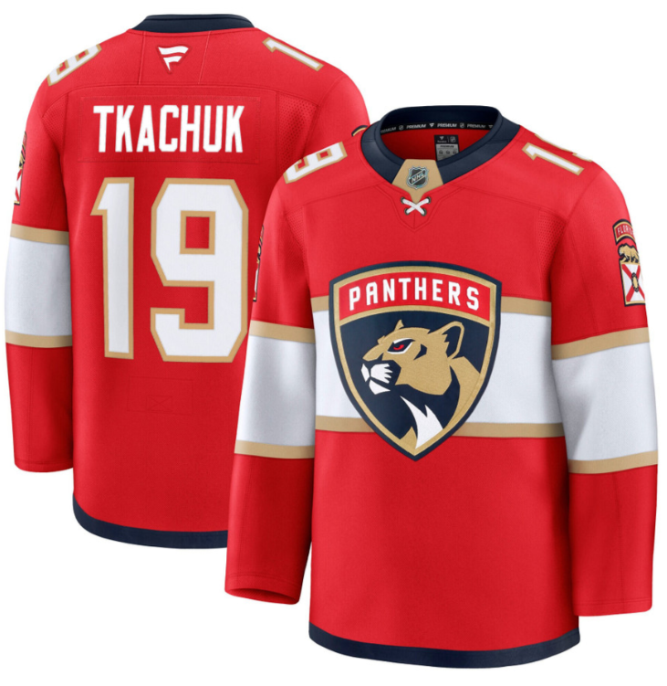 Men's Matthew Tkachuk Jersey #19 Florida Panthers 2025 Premium All Stitched