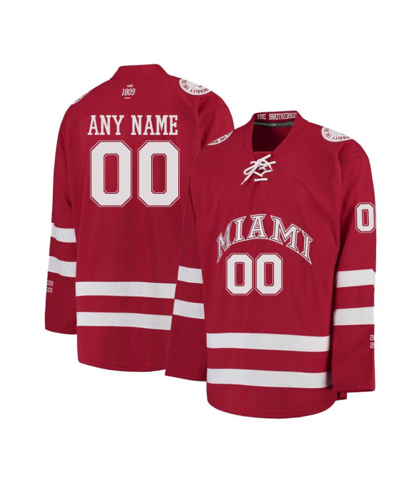 Men's Miami RedHawks Custom Red Hockey Jersey