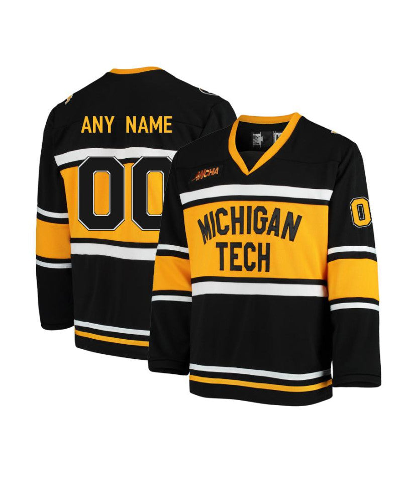 Men's Michigan Tech Huskies Custom Black Hockey Jersey