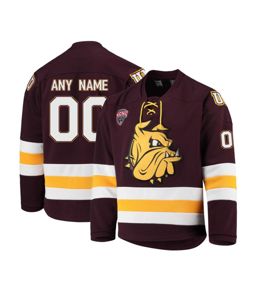 Men's Minnesota Duluth Bulldogs Custom Maroon Hockey Jersey