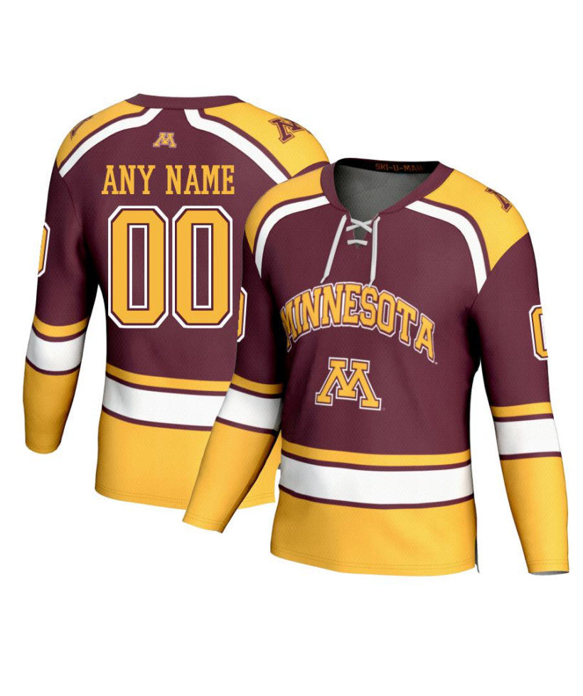 Men's Minnesota Golden Gophers Custom Maroon Fashion Hockey Jersey