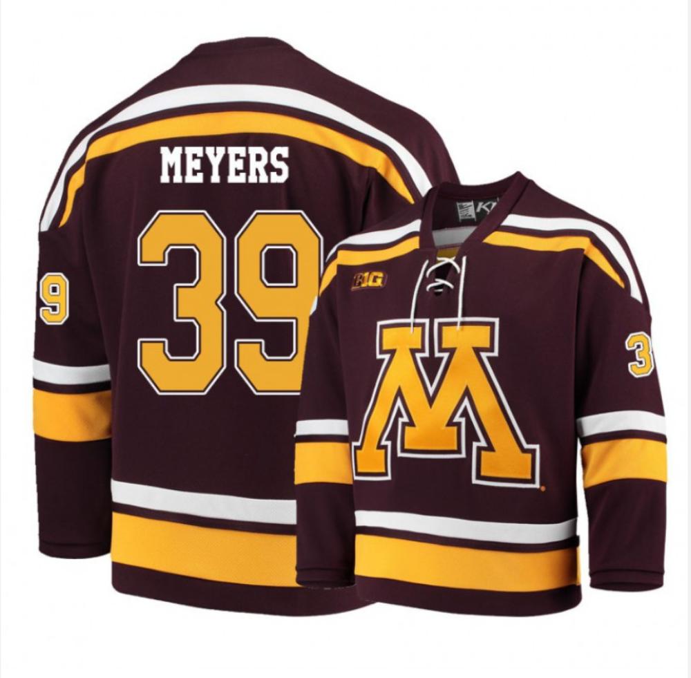 Men's Minnesota Golden Gophers #39 Ben Meyers Hockey All Stitched Maroon Jersey
