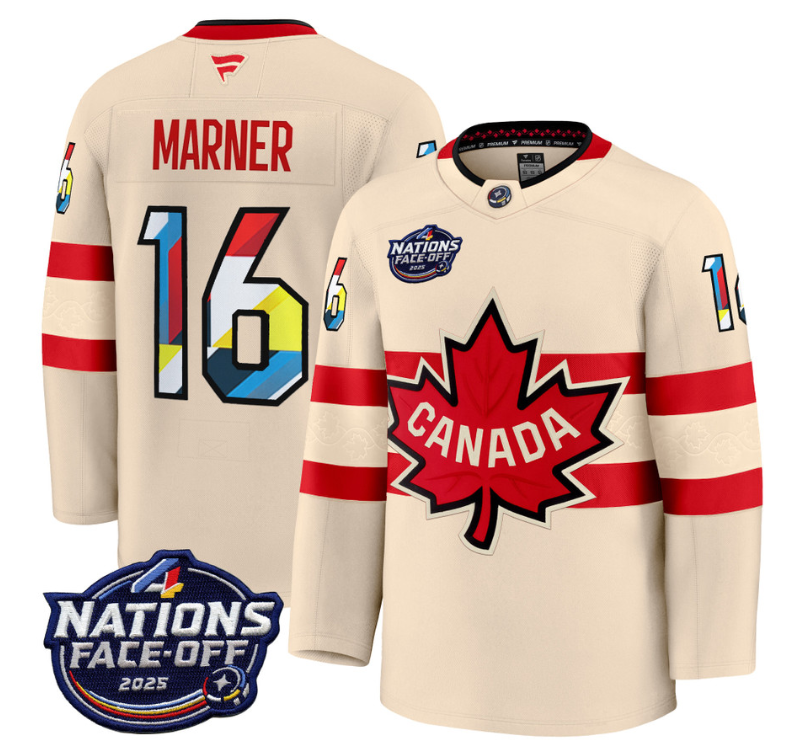 Men's Mitch Marner Jersey #16 Canada 4 Nations Face-Off 2025 V2 Stitched Cream