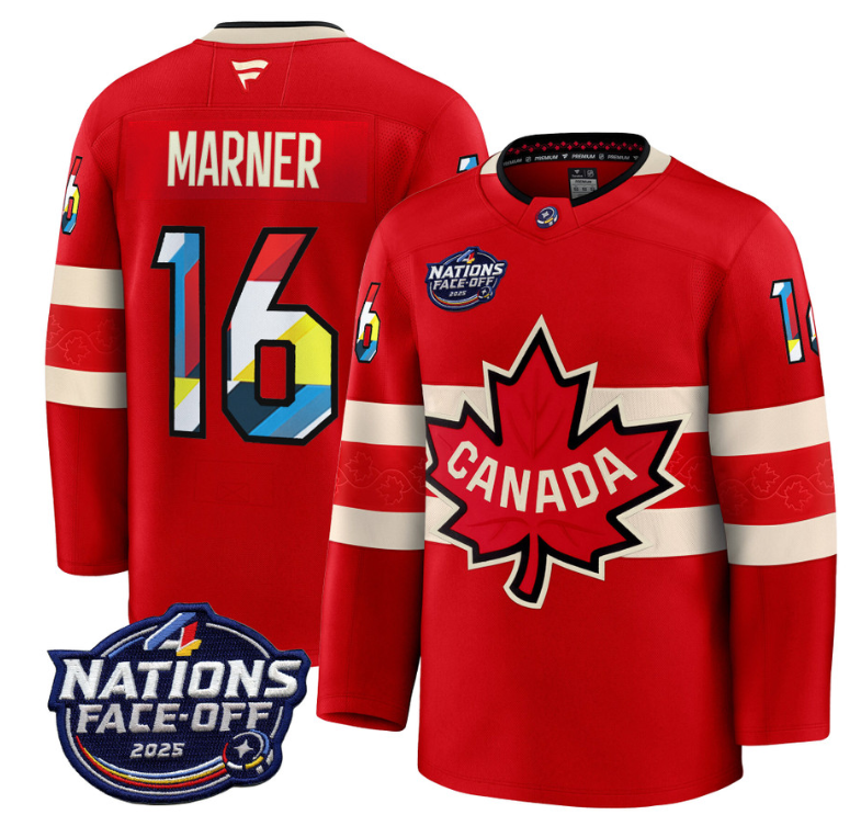 Men's Mitch Marner Jersey #16 Canada 4 Nations Face-Off 2025 V2 Stitched Red