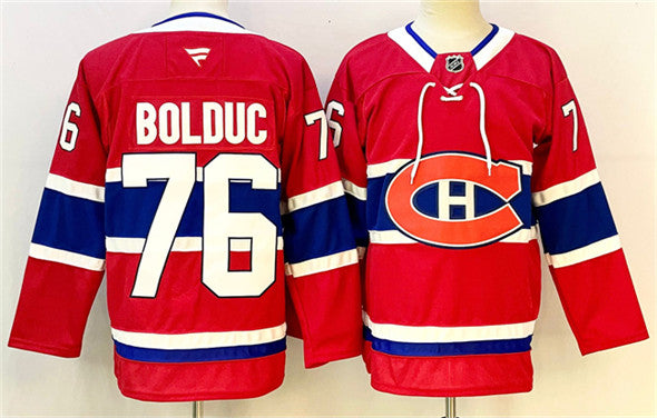 Men's Montreal Canadiens #76 Zack Bolduc Jersey Red 2024-25 Stitched