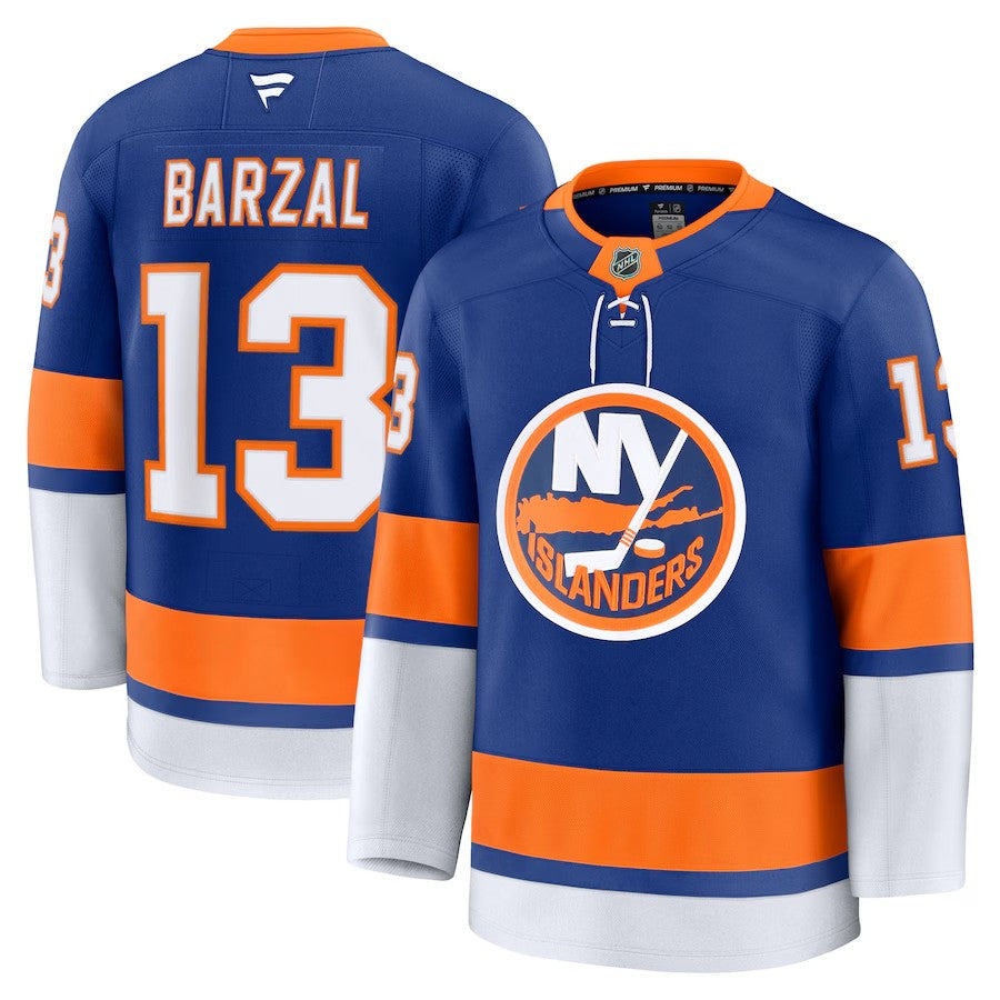 Men's New York Islanders #13 Mathew Barzal Home Premium Jersey Royal