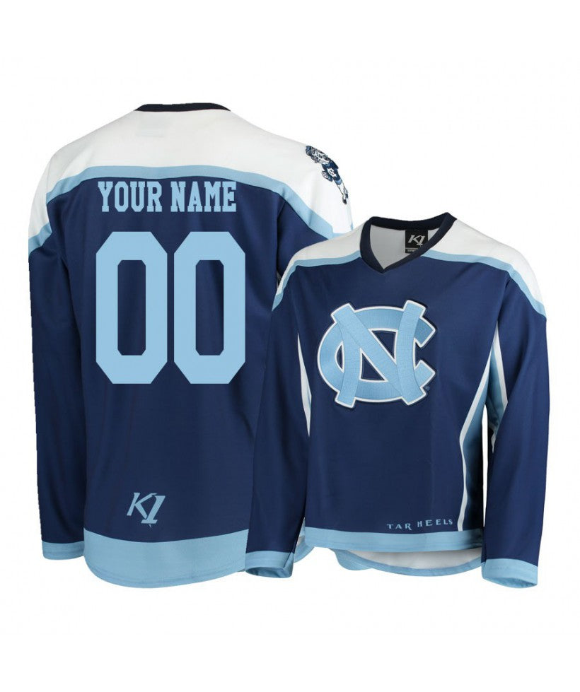 Men's North Carolina Tar Heels Blue Custom Hockey Jersey