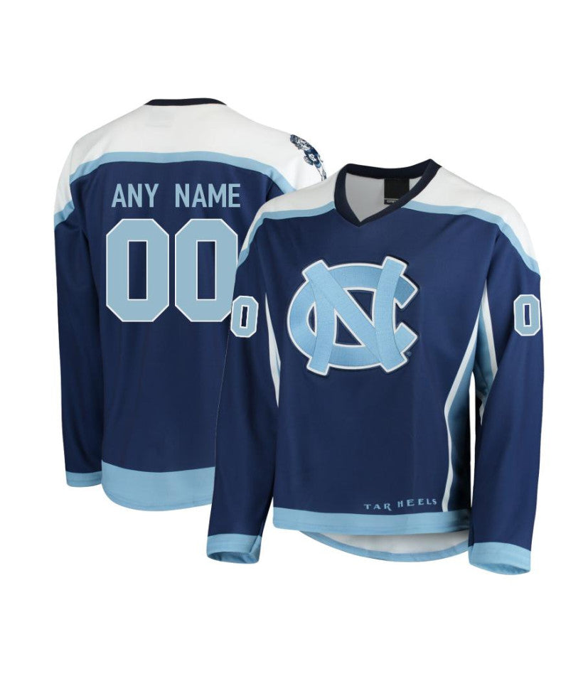 Men's North Carolina Tar Heels Custom Navy Hockey Jersey