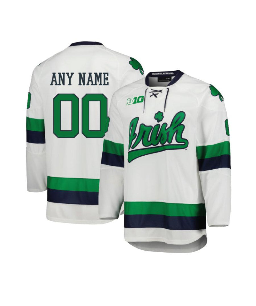 Men's Notre Dame Fighting Irish Custom Team White Hockey Jersey
