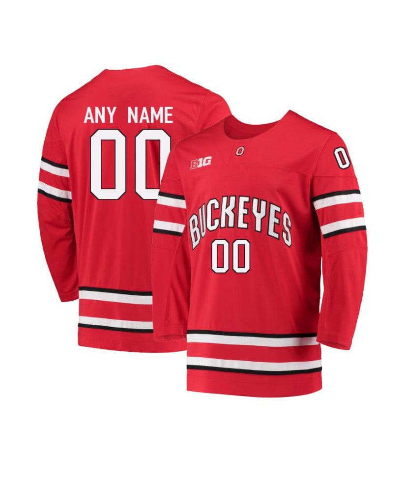 Men's Ohio State Buckeyes Custom Scarlet Hockey Jersey