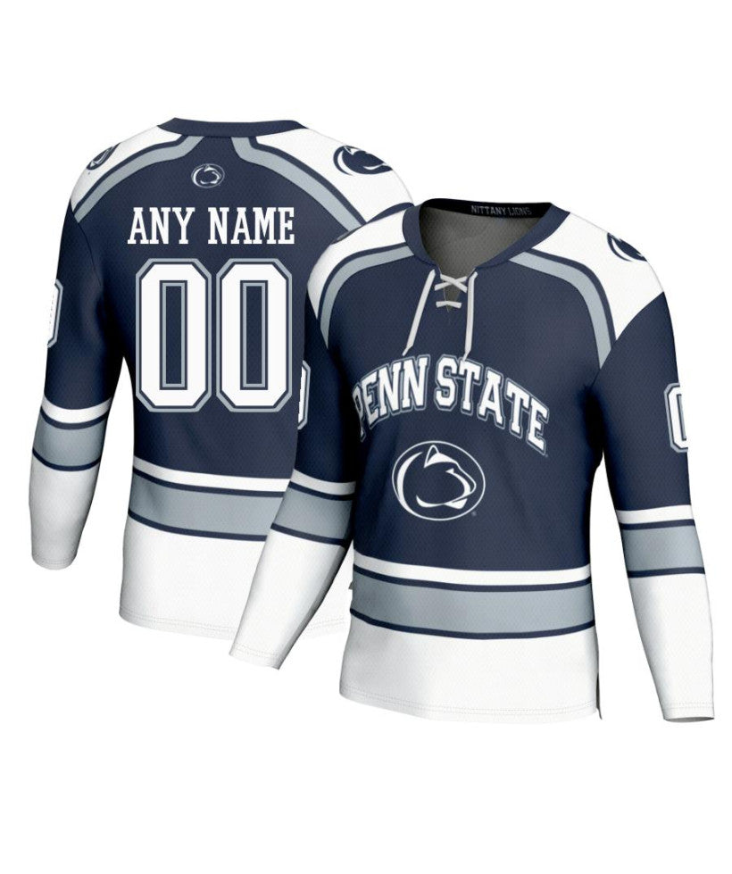 Men's Penn State Nittany Lions Custom Navy Fashion Hockey Jersey