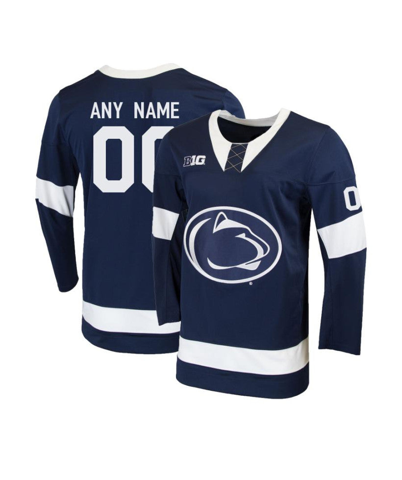 Men's Penn State Nittany Lions Custom Navy Hockey Jersey