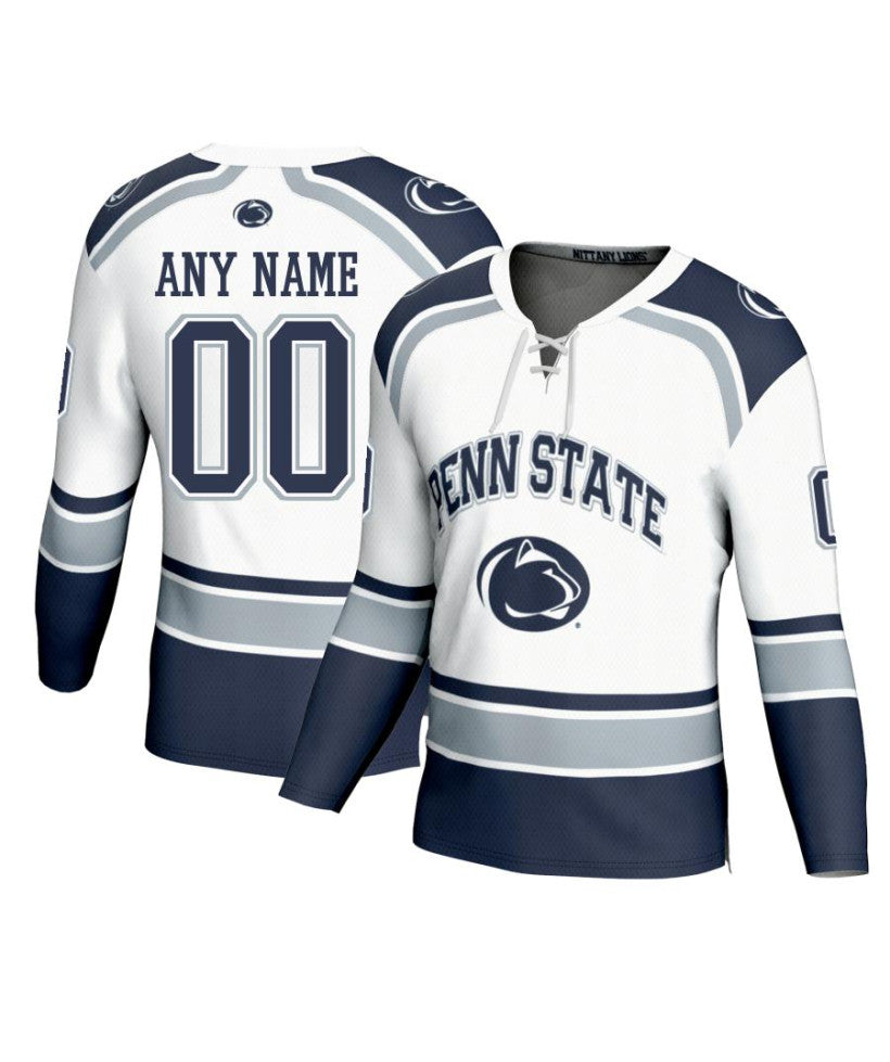 Men's Penn State Nittany Lions Custom White Fashion Hockey Jersey