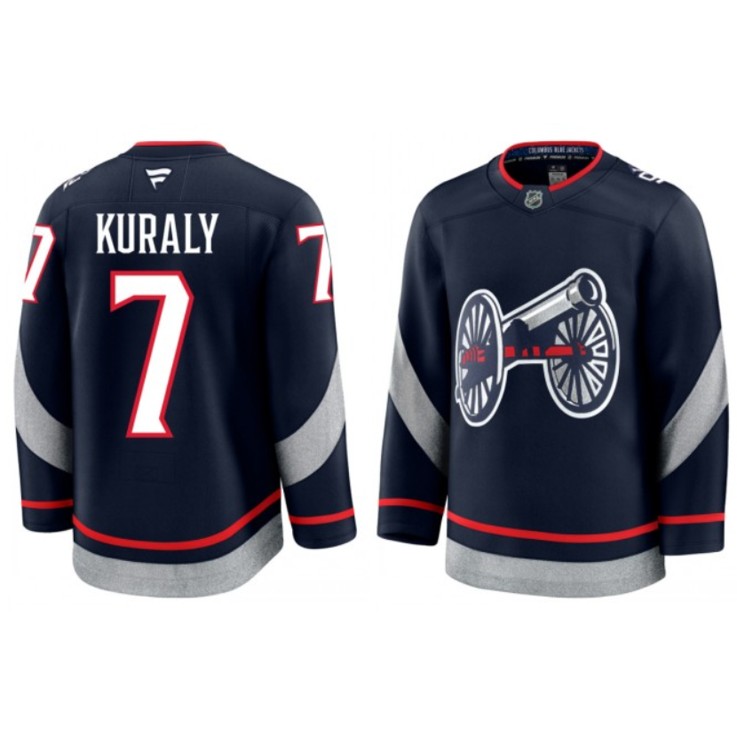 Men's Sean Kuraly Jersey #7 Columbus Blue Jackets 2025 Stadium Series