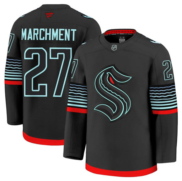 Men's Seattle Kraken #27 Mason Marchment Jersey Black Alternate Stitched