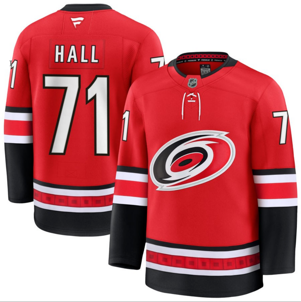 Men's Taylor Hall Jersey #71 Carolina Hurricanes All Stitched Red