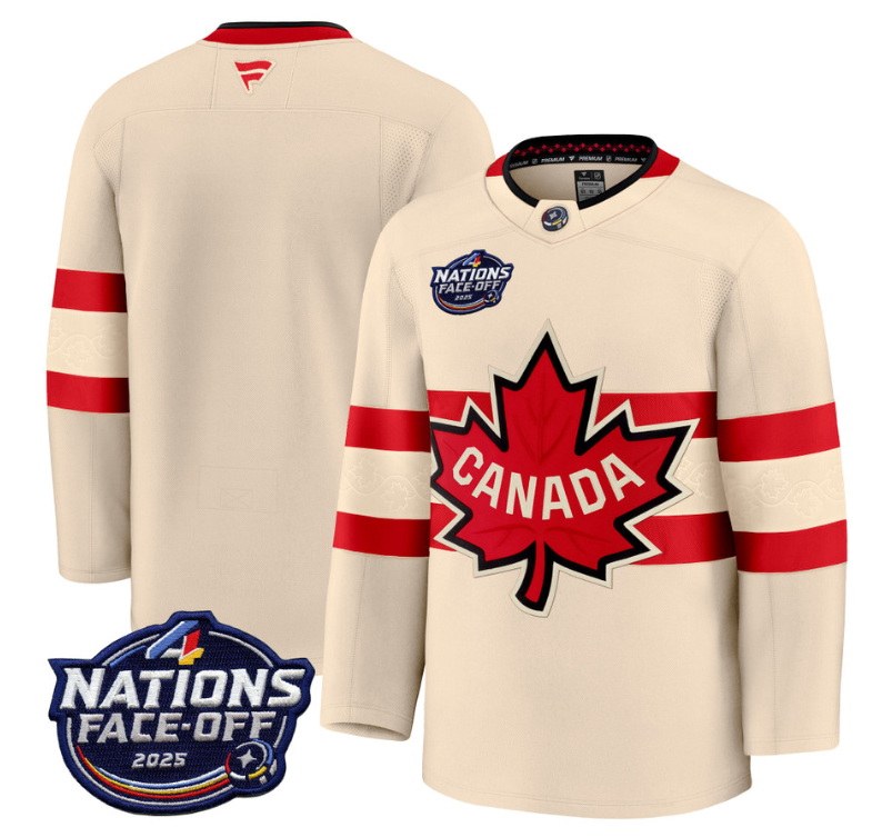 Men's Team Jersey Canada 4 Nations Face-Off 2025 V2 Stitched Cream