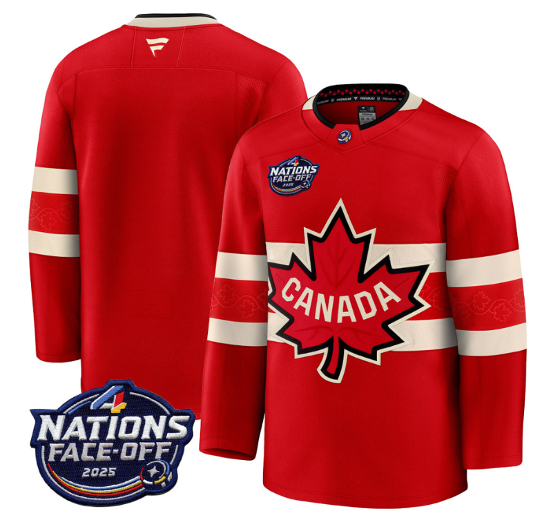 Men's Team Jersey Canada 4 Nations Face-Off 2025 V2 Stitched Red