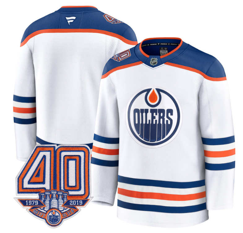 Men's Team Jersey Edmonton Oilers 40th Anniversary Patch Premium Stitched Away