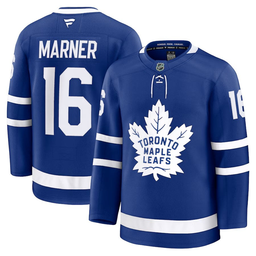 Men's Toronto Maple Leafs #16 Mitch Marner Home Premium Jersey Blue