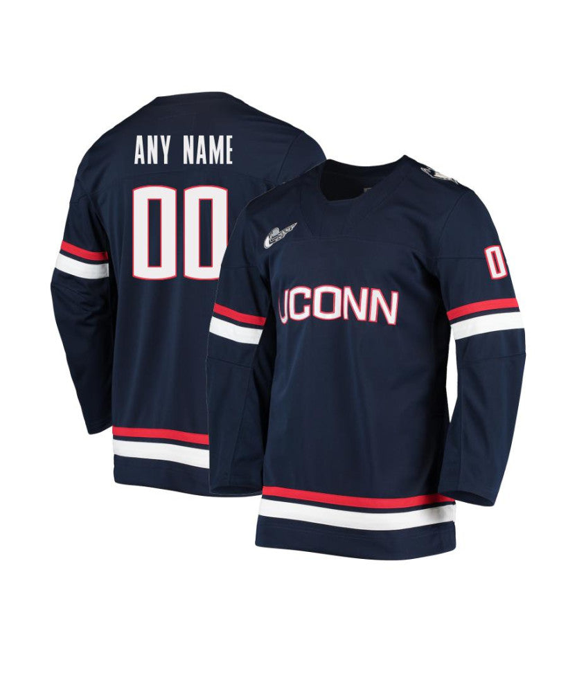 Men's UConn Huskies Custom Navy Hockey Jersey